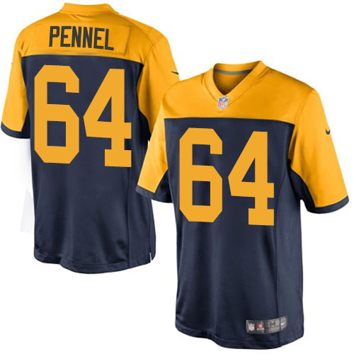 Men's Limited Mike Pennel Nike Jersey Navy Blue Alternate - #64 NFL Green Bay Packers